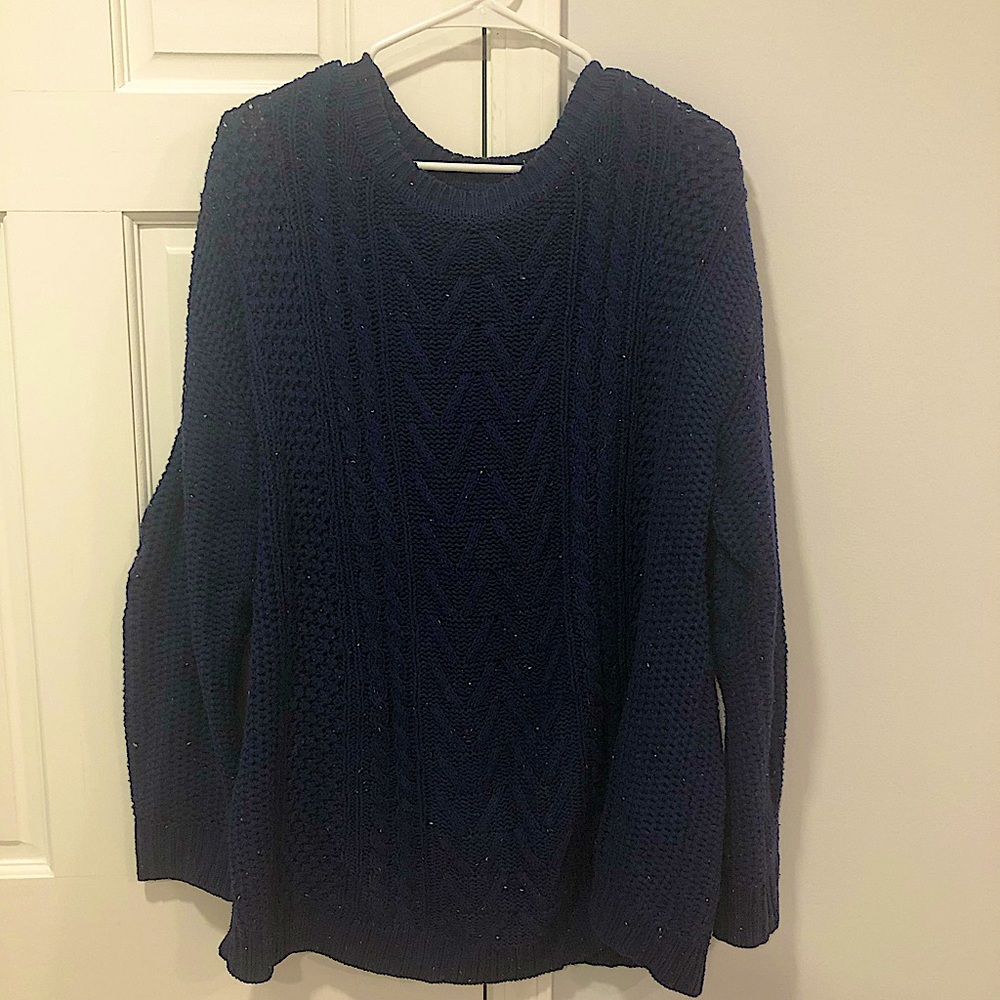 NAVY BLUE SPECKLED BDG SWEATER SIZE LARGE